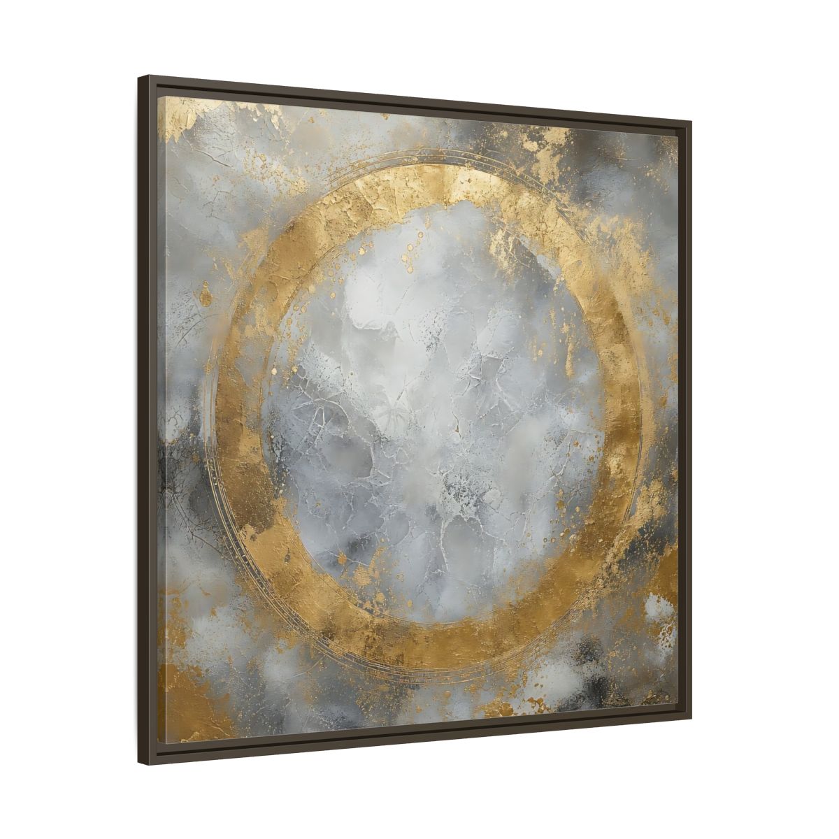 Main Mockup. Gilded Circle Abstract shown as framed canvas print