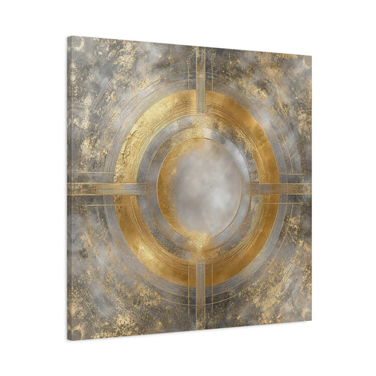 Main Mockup. Gilded Concentric Circle shown as canvas print