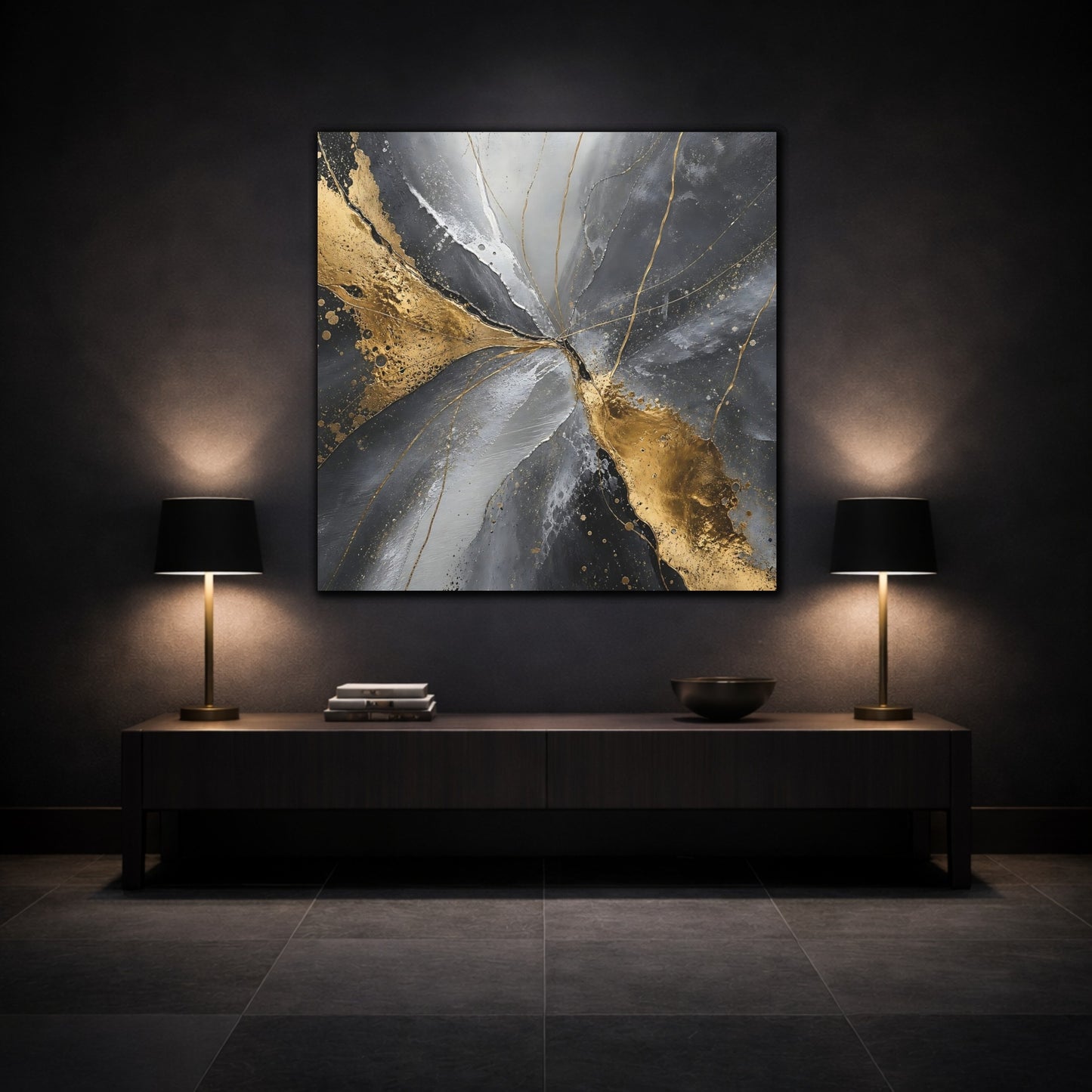 Mockup 3. Gilded Flow shown as canvas print