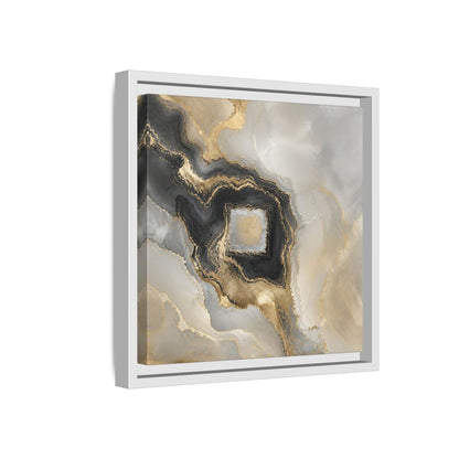 Side Mockup 16. Gilded Geode Abstract shown as framed canvas print