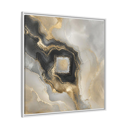 Side Mockup 25. Gilded Geode Abstract shown as framed canvas print