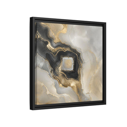 Side Mockup 15. Gilded Geode Abstract shown as framed canvas print