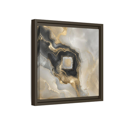Side Mockup 17. Gilded Geode Abstract shown as framed canvas print