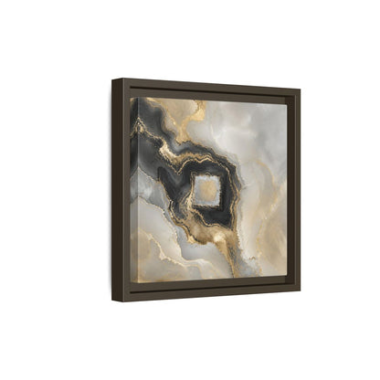 Side Mockup 20. Gilded Geode Abstract shown as framed canvas print