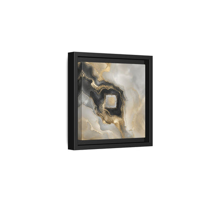 Side Mockup 3. Gilded Geode Abstract shown as framed canvas print