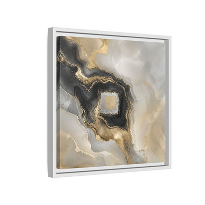 Side Mockup 13. Gilded Geode Abstract shown as framed canvas print