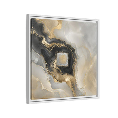 Side Mockup 10. Gilded Geode Abstract shown as framed canvas print