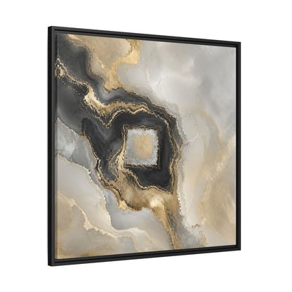 Side Mockup 30. Gilded Geode Abstract shown as framed canvas print