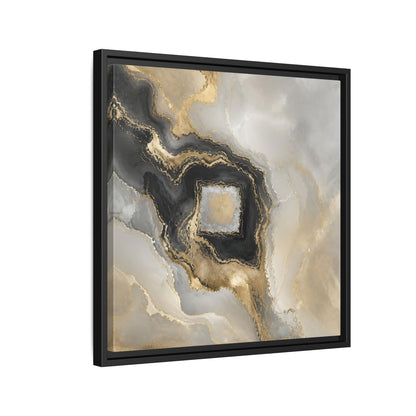 Side Mockup 12. Gilded Geode Abstract shown as framed canvas print
