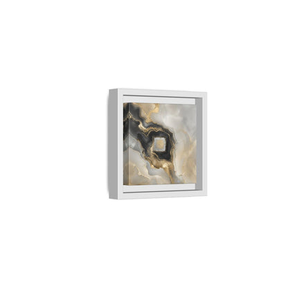 Side Mockup 22. Gilded Geode Abstract shown as framed canvas print