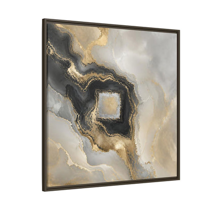 Side Mockup 5. Gilded Geode Abstract shown as framed canvas print