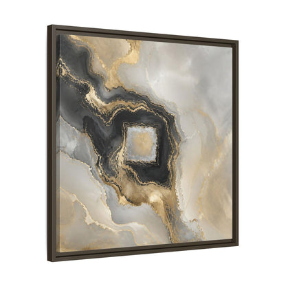 Side Mockup 27. Gilded Geode Abstract shown as framed canvas print