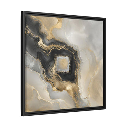 Side Mockup 31. Gilded Geode Abstract shown as framed canvas print