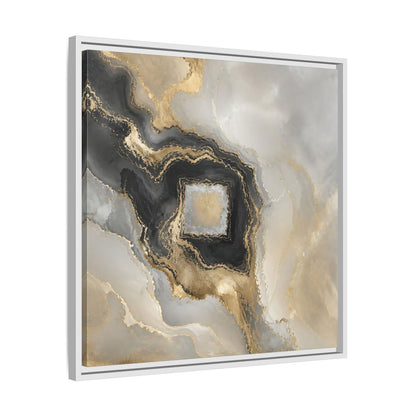 Side Mockup 26. Gilded Geode Abstract shown as framed canvas print
