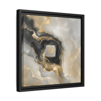 Side Mockup 32. Gilded Geode Abstract shown as framed canvas print