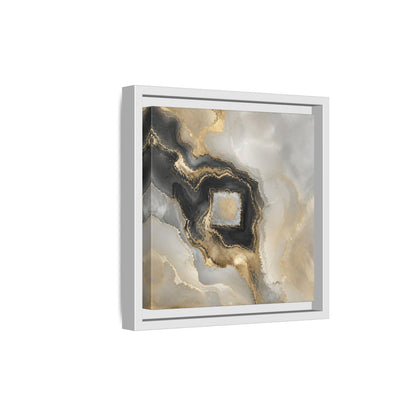 Side Mockup 19. Gilded Geode Abstract shown as framed canvas print