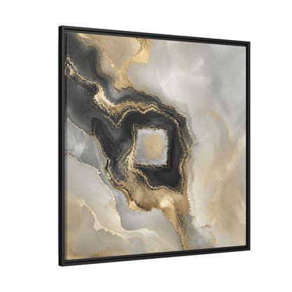 Side Mockup 6. Gilded Geode Abstract shown as framed canvas print