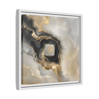 Side Mockup 28. Gilded Geode Abstract shown as framed canvas print