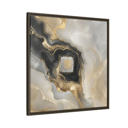 Side Mockup 8. Gilded Geode Abstract shown as framed canvas print