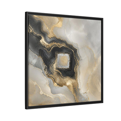 Side Mockup 9. Gilded Geode Abstract shown as framed canvas print