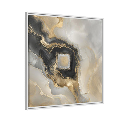 Side Mockup 7. Gilded Geode Abstract shown as framed canvas print