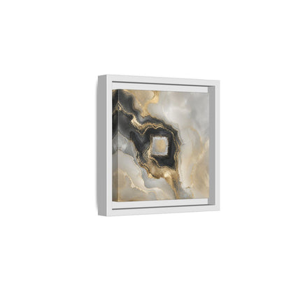 Side Mockup 1. Gilded Geode Abstract shown as framed canvas print