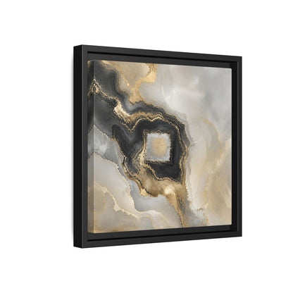 Side Mockup 18. Gilded Geode Abstract shown as framed canvas print