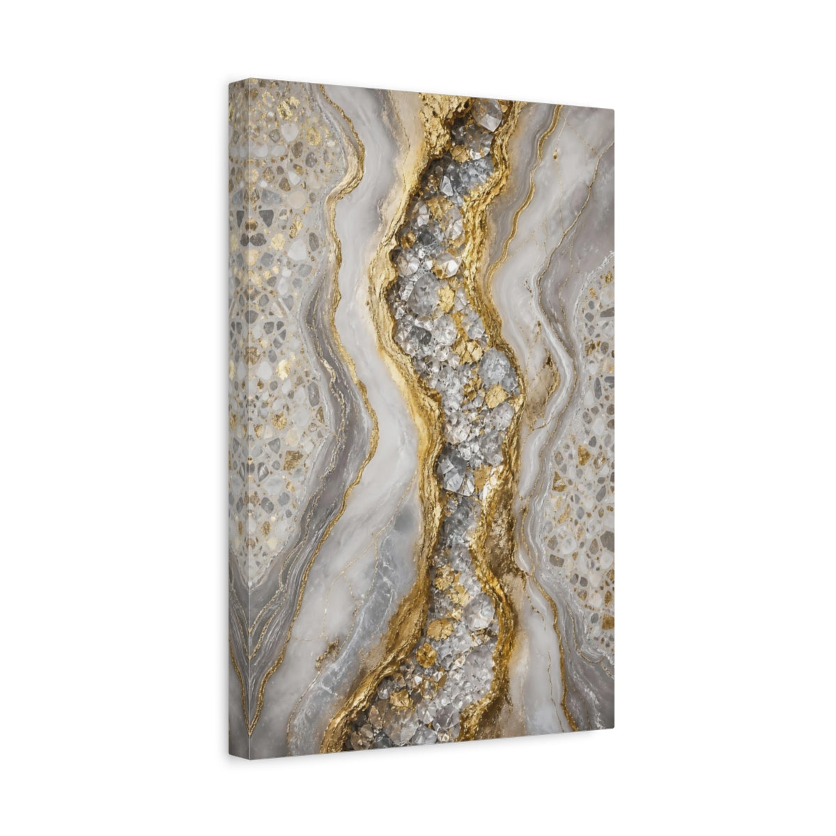 Side Mockup 4. Gilded Geode Crystal Agate shown as canvas print