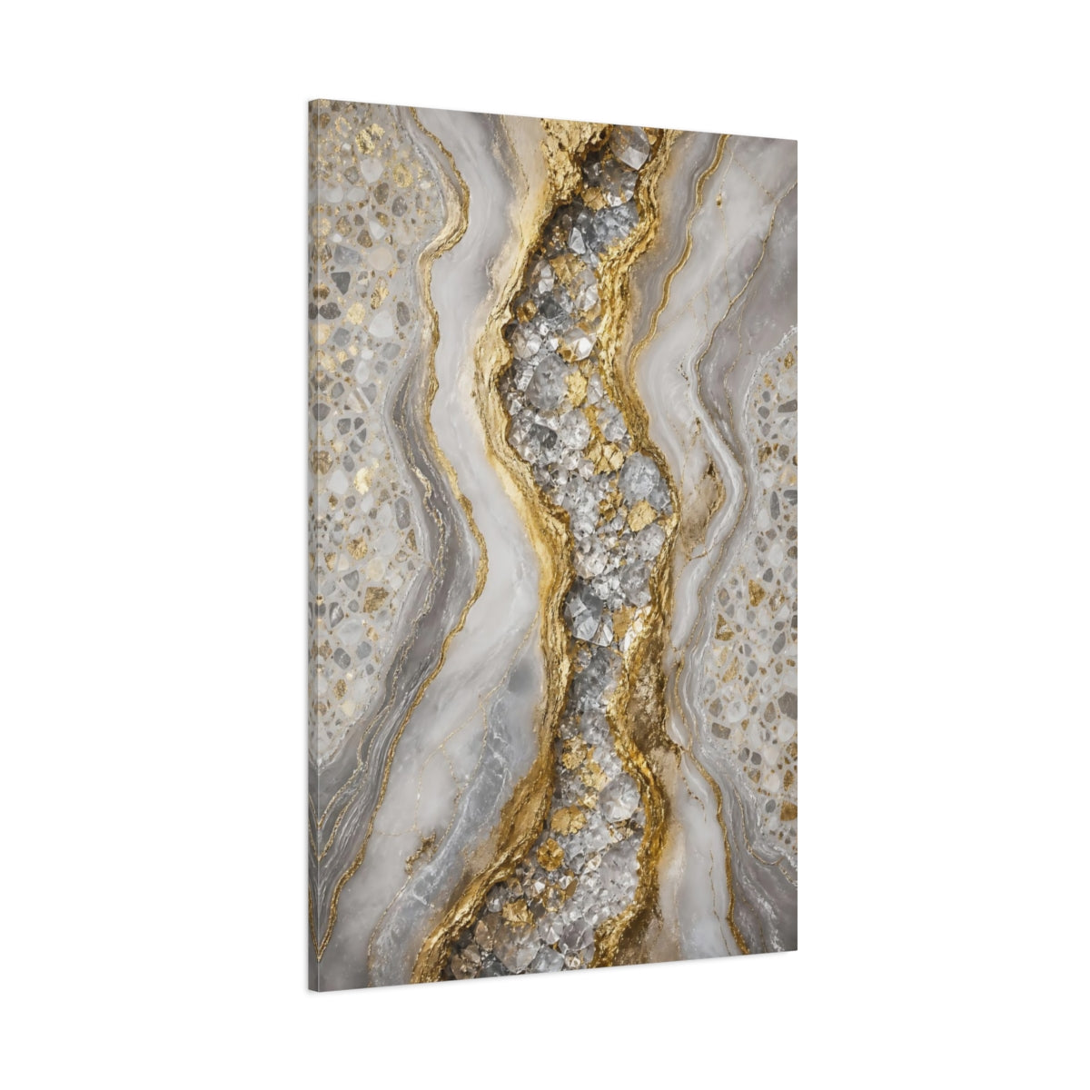 Side Mockup 1. Gilded Geode Crystal Agate shown as canvas print