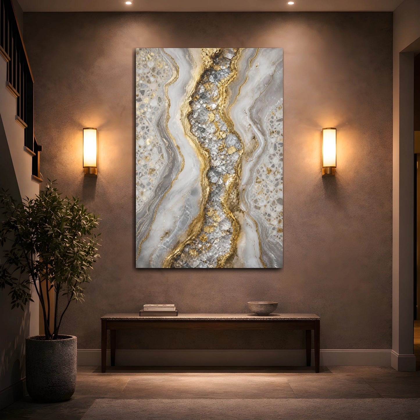 Mockup 2. Gilded Geode Crystal Agate shown as canvas print