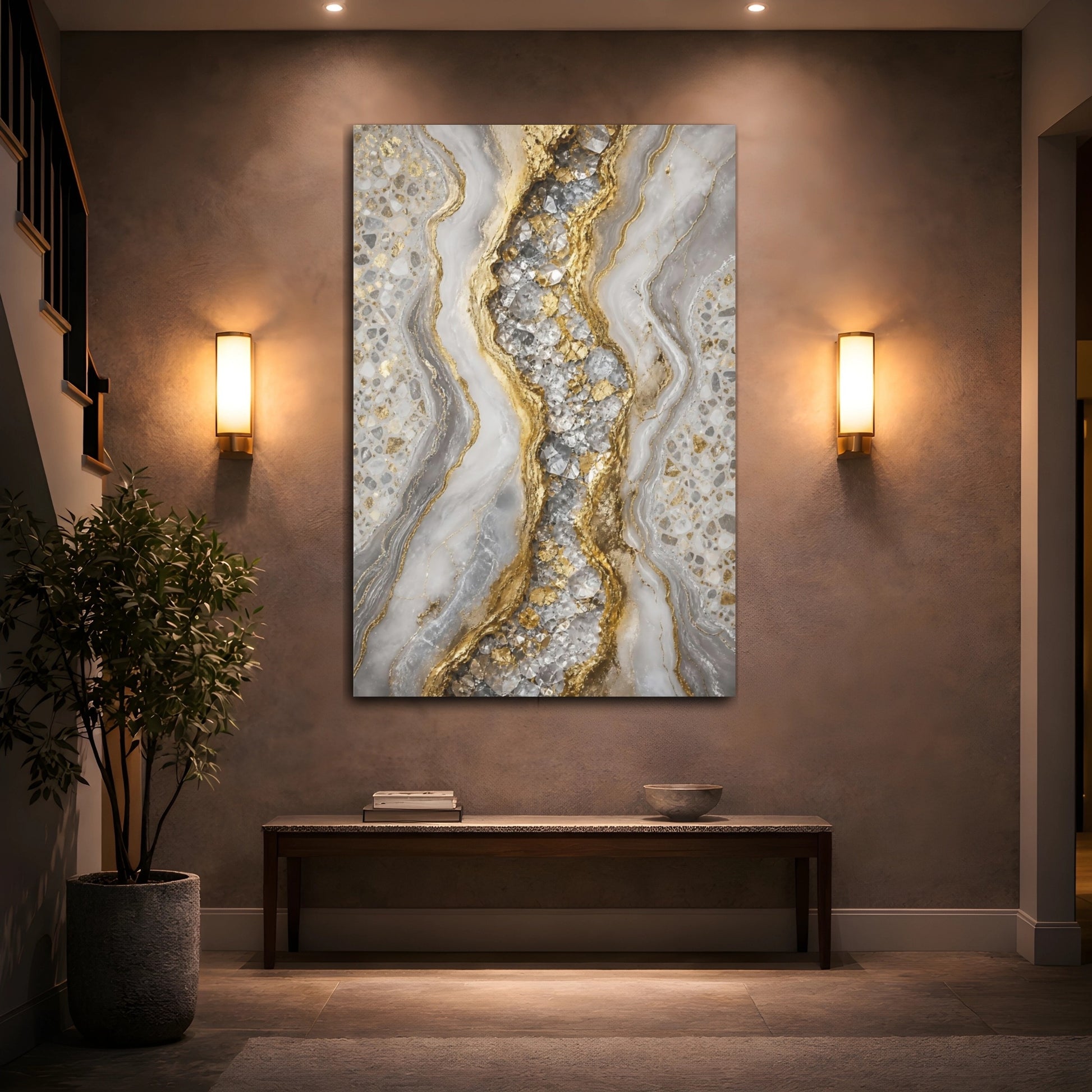 Mockup 2. Gilded Geode Crystal Agate shown as canvas print