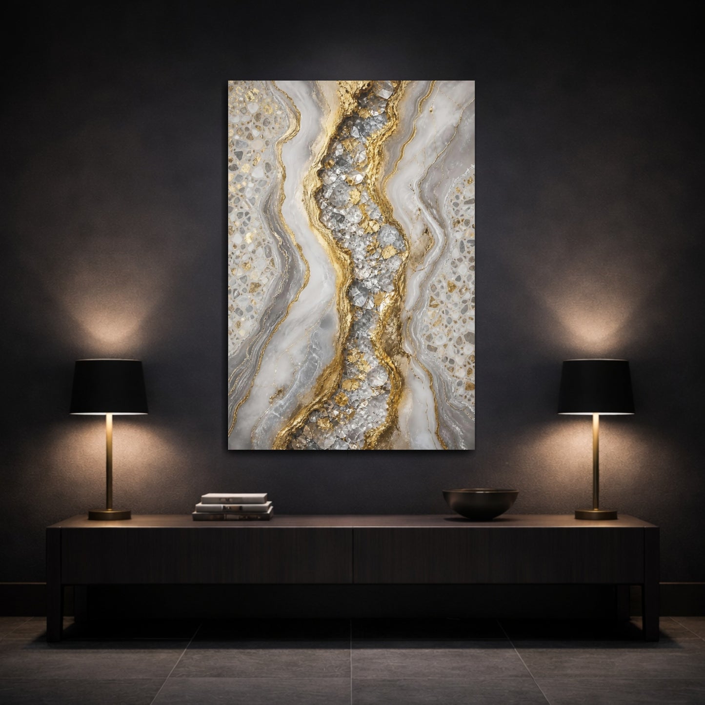 Mockup 3. Gilded Geode Crystal Agate shown as canvas print