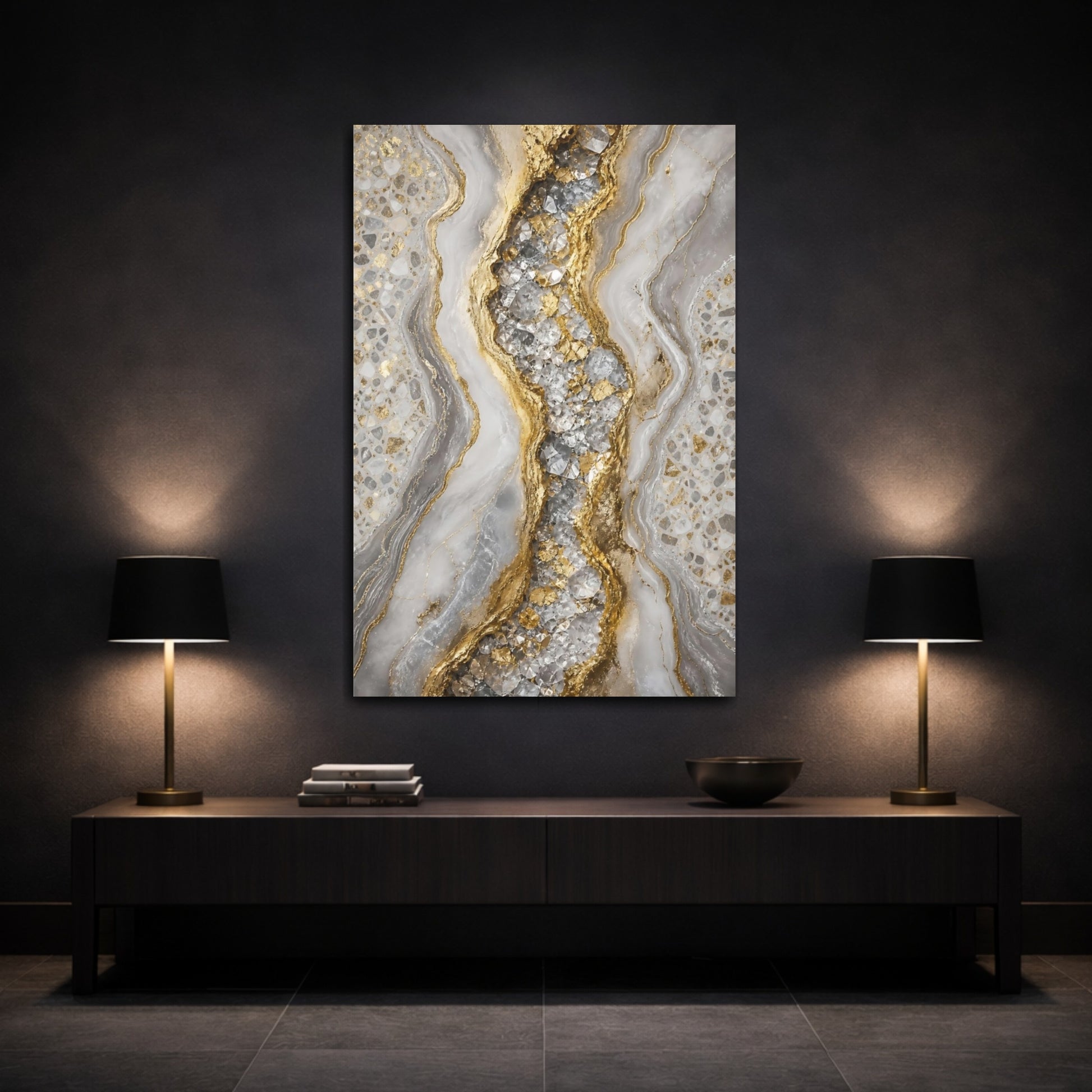 Mockup 3. Gilded Geode Crystal Agate shown as canvas print