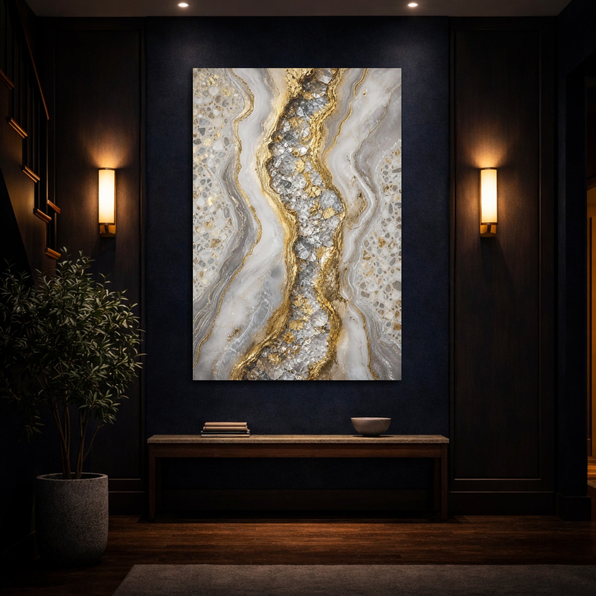Mockup 4. Gilded Geode Crystal Agate shown as canvas print