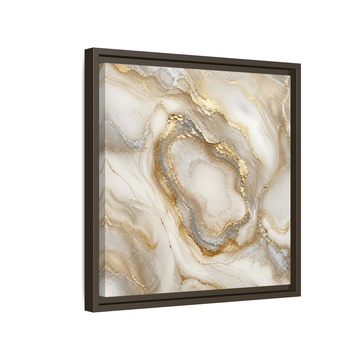 Side Mockup 14. Gilded Geode Elegance shown as framed canvas print