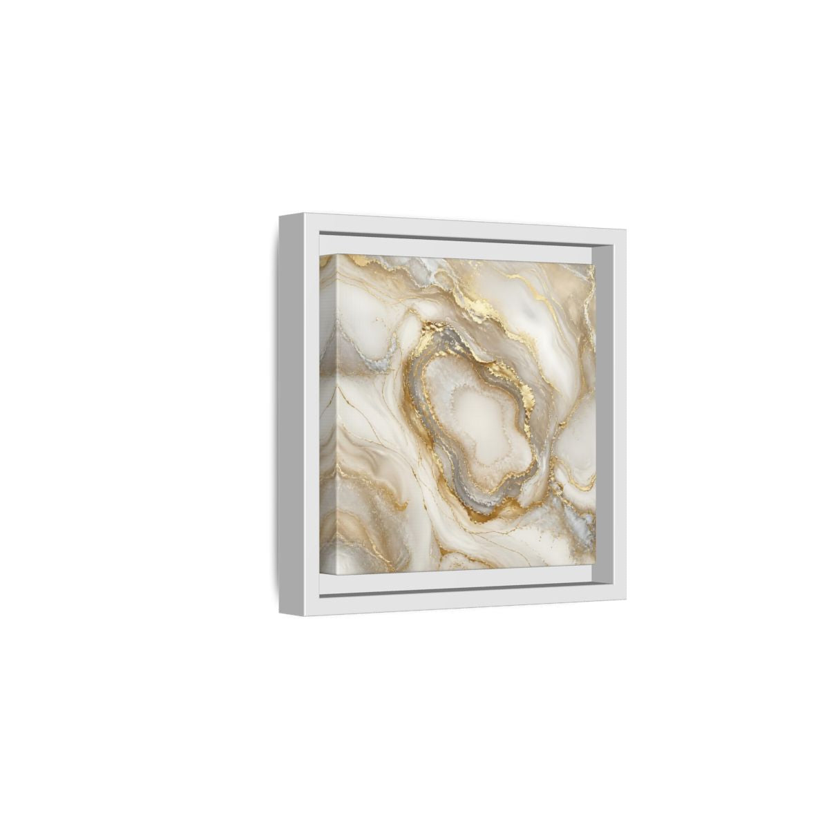 Side Mockup 1. Gilded Geode Elegance shown as framed canvas print