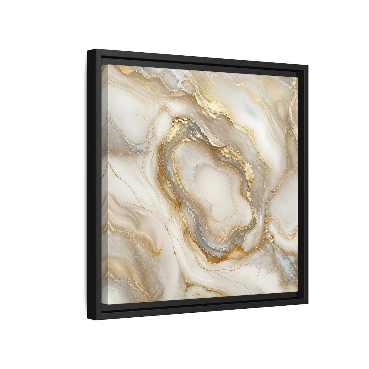 Side Mockup 15. Gilded Geode Elegance shown as framed canvas print