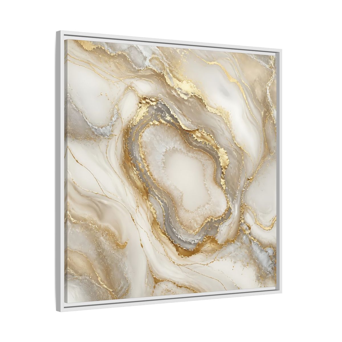 Side Mockup 25. Gilded Geode Elegance shown as framed canvas print