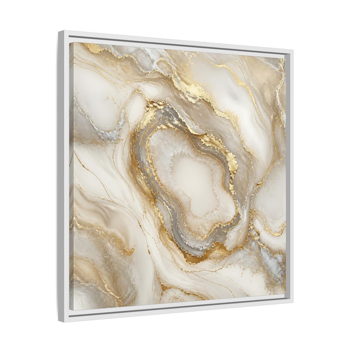 Side Mockup 26. Gilded Geode Elegance shown as framed canvas print