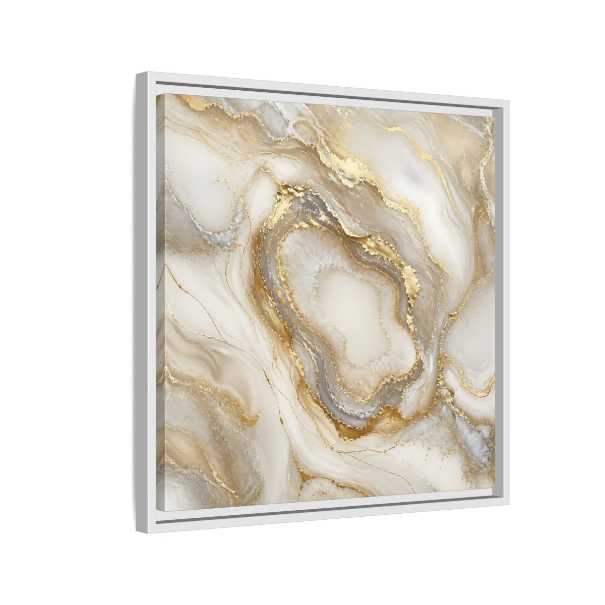 Side Mockup 10. Gilded Geode Elegance shown as framed canvas print