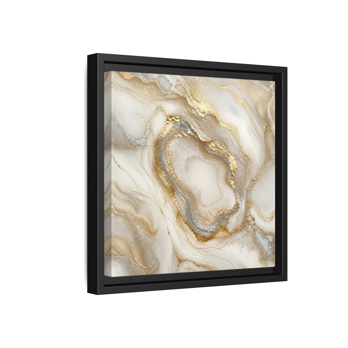 Side Mockup 18. Gilded Geode Elegance shown as framed canvas print