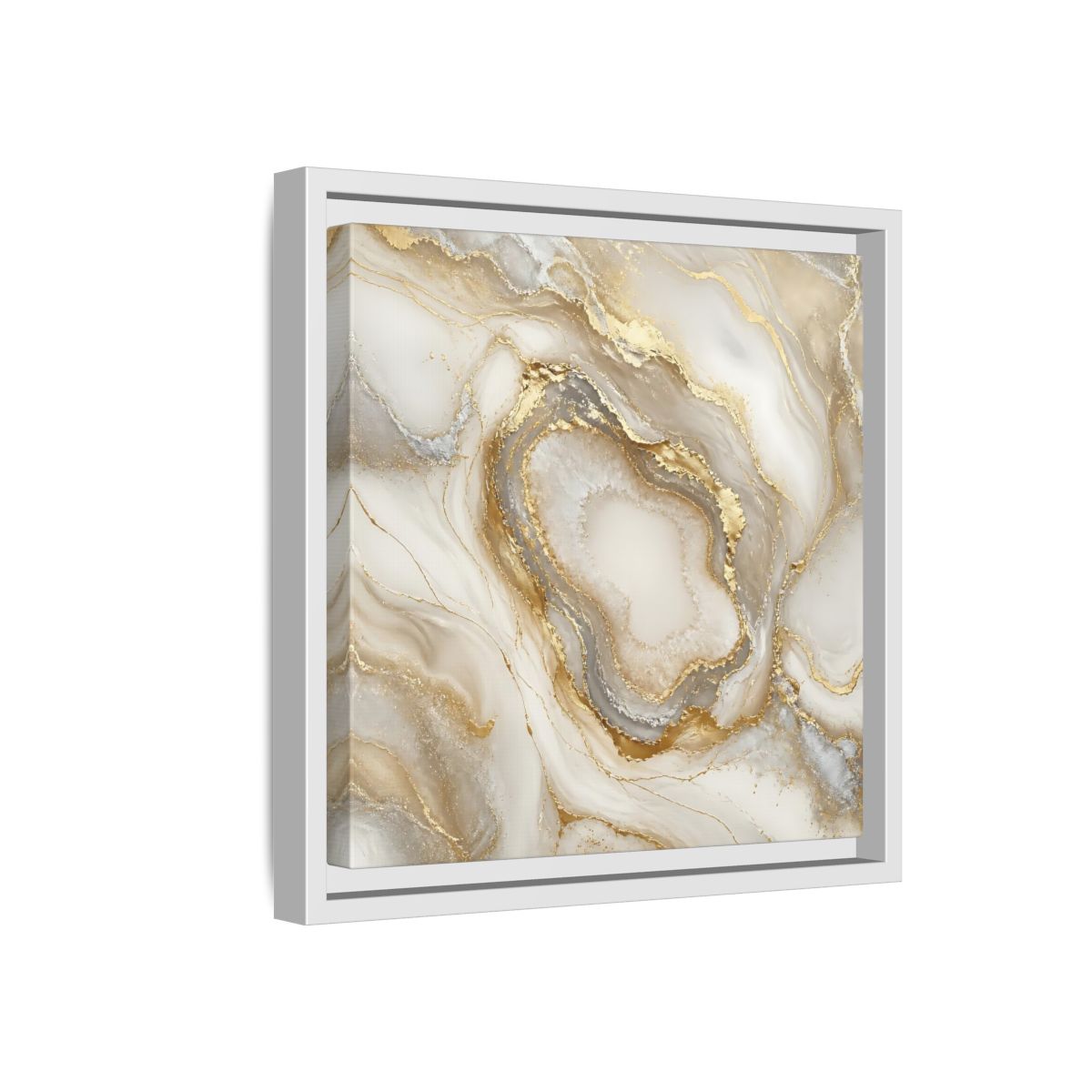 Side Mockup 16. Gilded Geode Elegance shown as framed canvas print