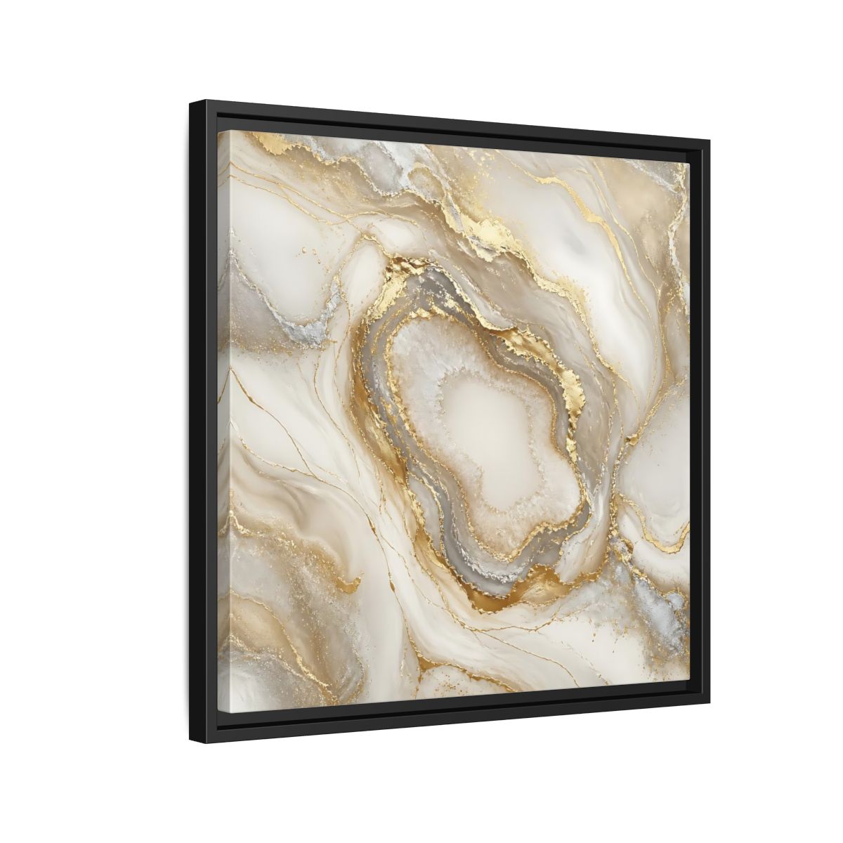 Side Mockup 12. Gilded Geode Elegance shown as framed canvas print