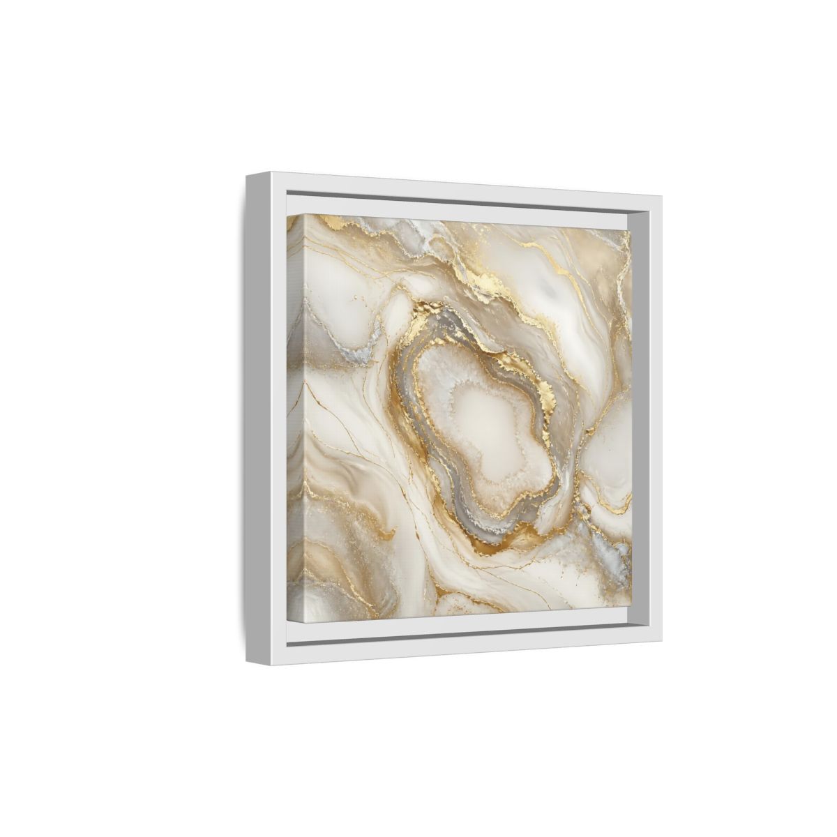 Side Mockup 19. Gilded Geode Elegance shown as framed canvas print