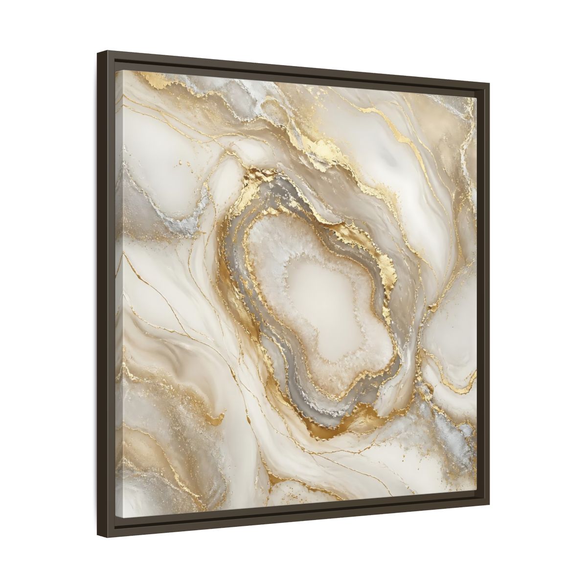 Side Mockup 27. Gilded Geode Elegance shown as framed canvas print