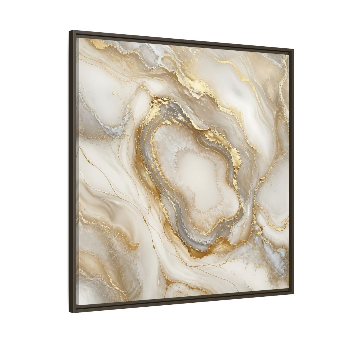 Side Mockup 5. Gilded Geode Elegance shown as framed canvas print