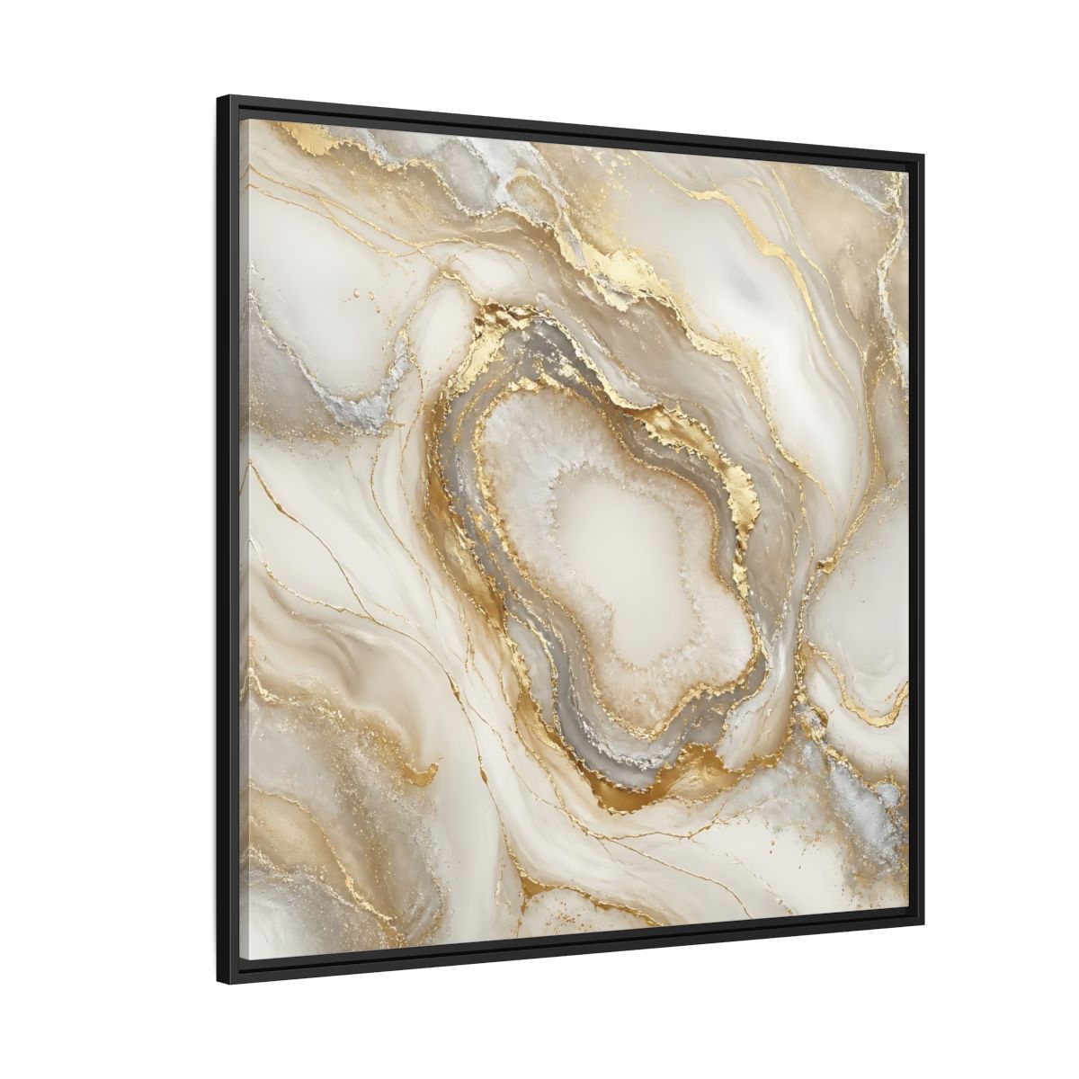 Side Mockup 6. Gilded Geode Elegance shown as framed canvas print