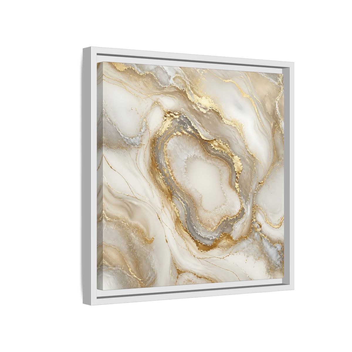 Side Mockup 13. Gilded Geode Elegance shown as framed canvas print