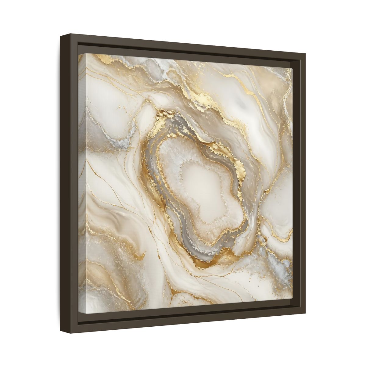 Side Mockup 29. Gilded Geode Elegance shown as framed canvas print