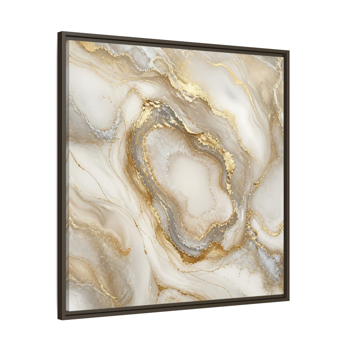 Main Mockup. Gilded Geode Elegance shown as framed canvas print